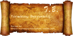 Tormássy Bernadett névjegykártya