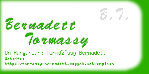 bernadett tormassy business card